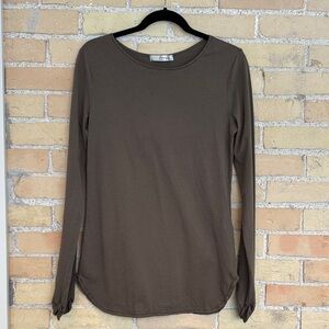 Fluxus Olive Brown Long Sleeve Top